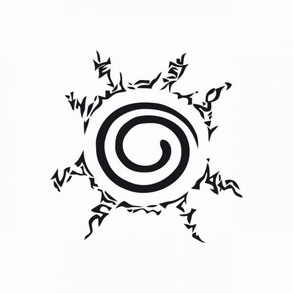 T-shirt Naruto symbol black on white