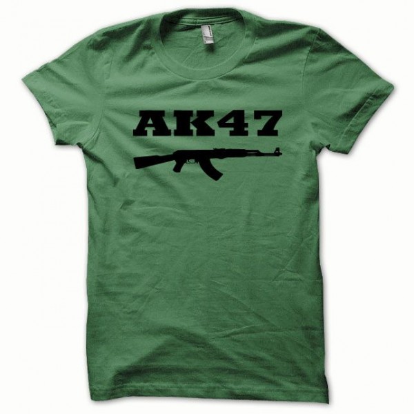 Tee shirt AK-47 kalachnikov version commando noir/vert ...