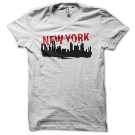 Tee Shirt New York City Artwork Blanc