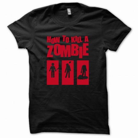 Tee shirt How to kill a zombie rouge/noir
