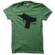 t-shirt UZI submachine gun green