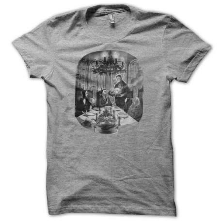 T-shirt The Addams Family Christmas meal gray