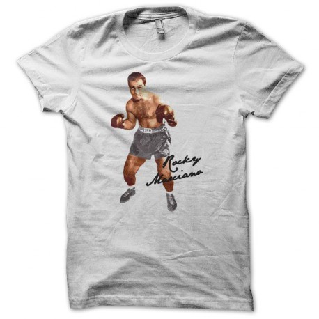 Tee shirt boxe Rocky Marciano blanc