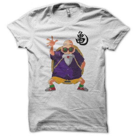 T-shirt turtle hermit Jackie Chun dragon ball white