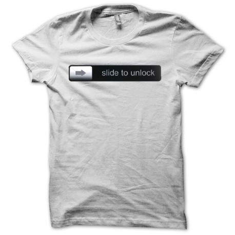 camiseta  slide to unlock parody  Apple iphone blanco