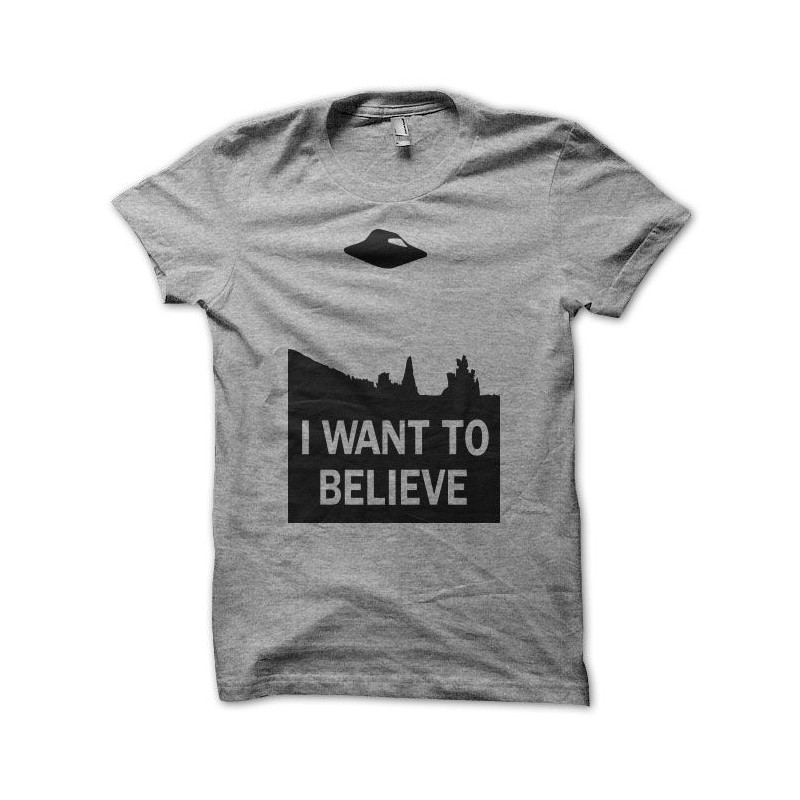 T Shirt X Files I Want To Believe Black On Gray