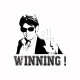 camiseta Charlie Sheen winning blanco