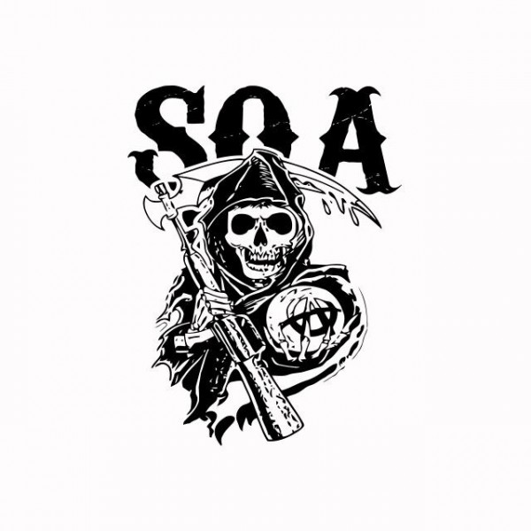 SOA shirt skull series Sons Of Anarchy white