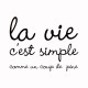 camiseta la vie c'est simple comme un coup de pine blanco