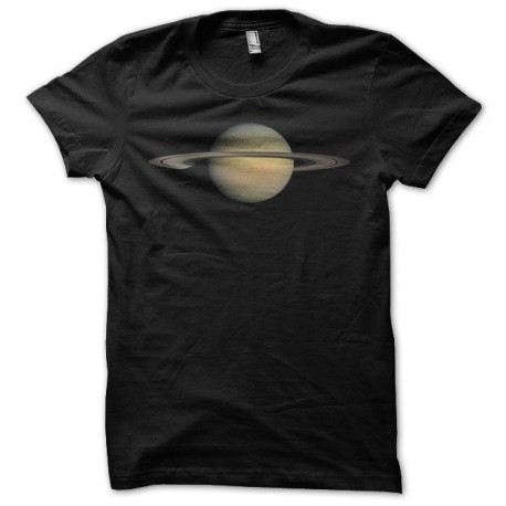 T-shirt astronomy Planet Saturn black