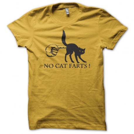 No Shirt Cat Shirt Cat Farts Black Yellow