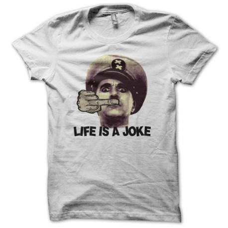 camiseta Life is a joke parodia Chaplin blanco