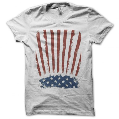 Tee shirt drapeau américain vintage blanc