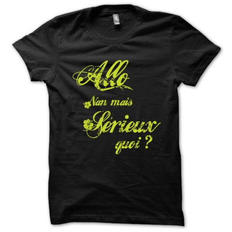 Tee shirt avec logo Allo non mais allo quoi vert/noir. Tee shirt  100% coton 170g.