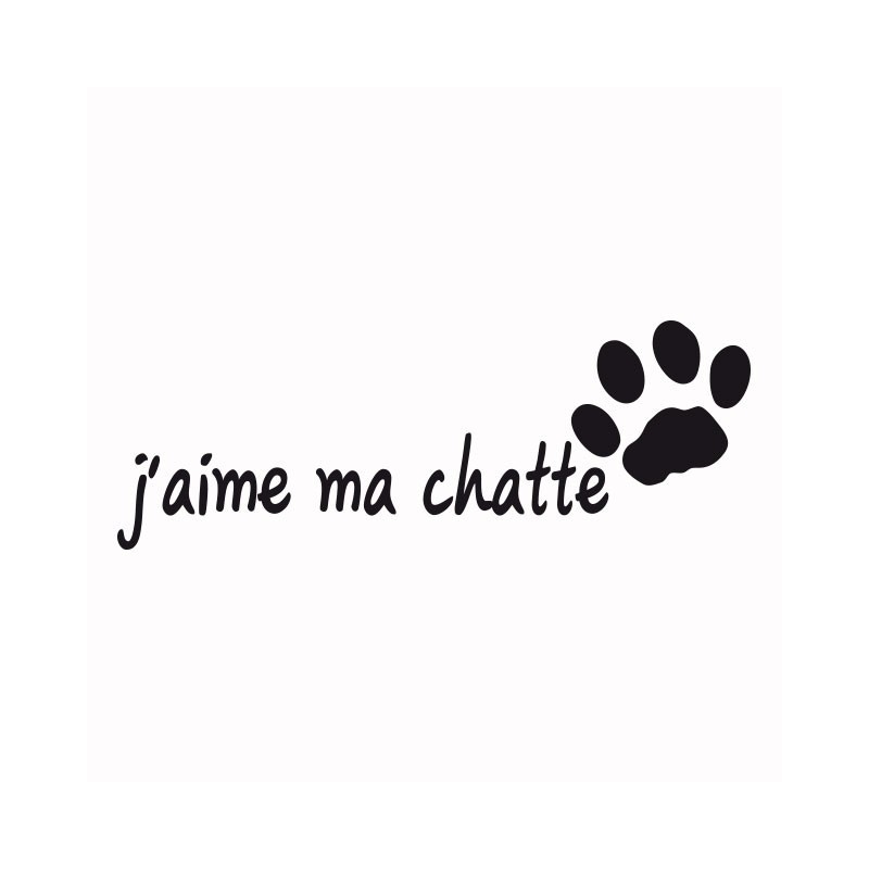 Tee Shirt Empreinte De Chat J Aime Ma Chatte Blanc