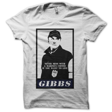 Tee shirt NCIS Gibbs parodie Obey blanc