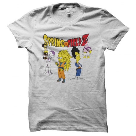 T Shirt Simpsons Springfield Z Dragonball Z Parody White