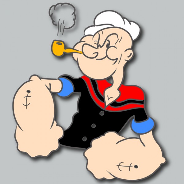 shirt Popey smoking his pipe gray