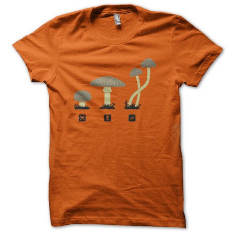 T-shirt Edible poisonous or hallucinogenic mushrooms orange