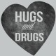 Shirt Hugs and drugs parody brand Hugs Not Drugs gray