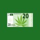 Tee shirt Ganja monnaie vert