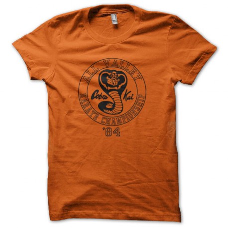 Tee shirt Cobra Kai All Valley Karate Championship '84 orange