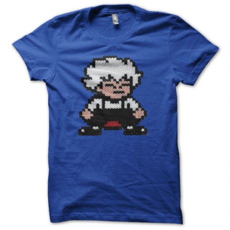 T-shirt Kid Dracula beads 8 bits blue