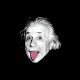 T-shirt Albert Einstein pink tongue black