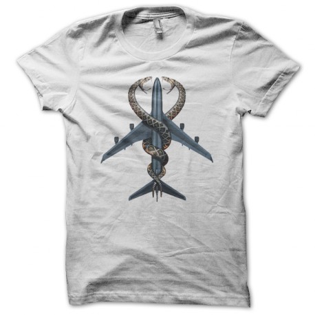 T shirts snakes on a plane white symbol