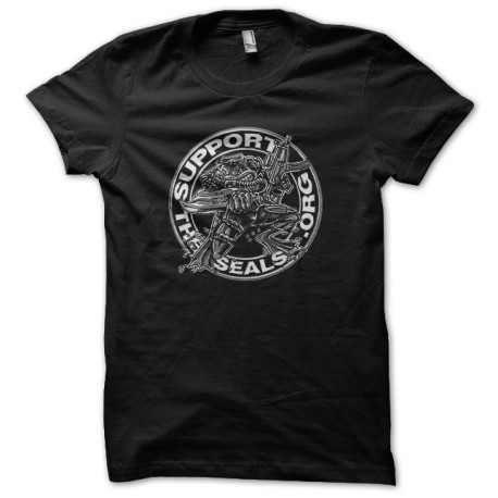 tee shirt frogman the seal noir