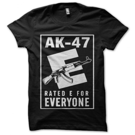 shirt ak 47 th rated funny black gun