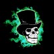 own skull green black fire