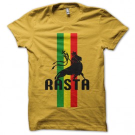 tee shirt The lion root rasta jaune