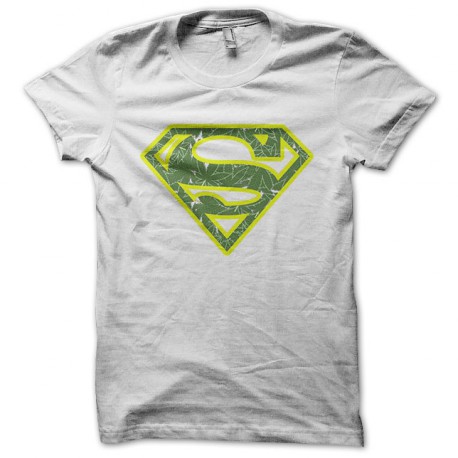 Camisa estupenda logotipo de malezas parodia de Superman blanca