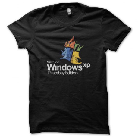 Windows XP negro camiseta