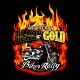 shirt black gold black bikers rally