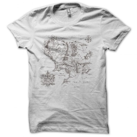 Middle Earth Map Shirt Middle Earth Map Tee Shirt White