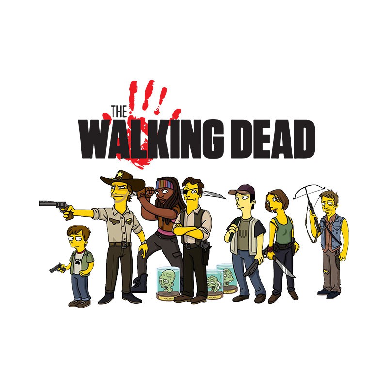 t-shirt version of the walking dead white simpsons