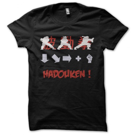 tee shirt combo hadouken street fighter noir