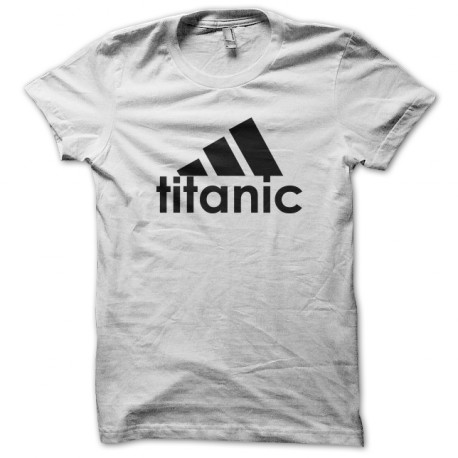 tee shirt titanic adidas logo funny blanc