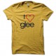 tee shirt i love glee jaune