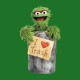 tee shirt I Love Trash green