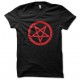 camisa del logotipo del negro satan