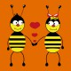 tee shirt Bee Love orange