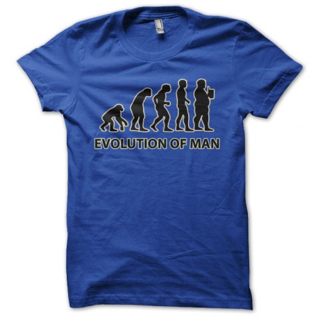 tee shirt evolution of man blue