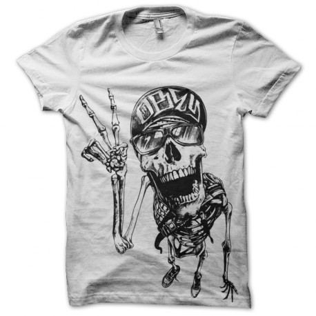 shirt skater skull white