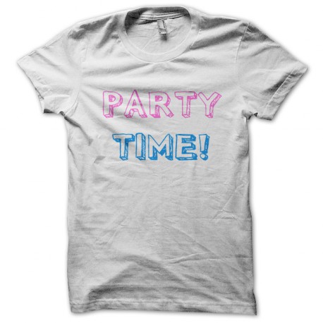 tee shirt party time blanc