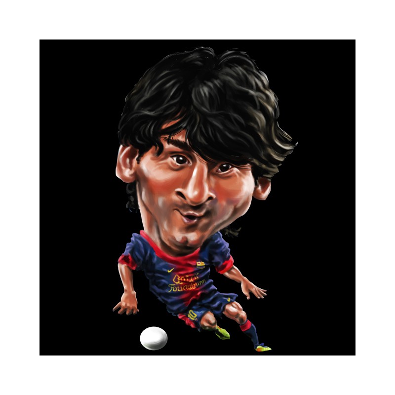 Lionel Messi cartoon t-shirt black