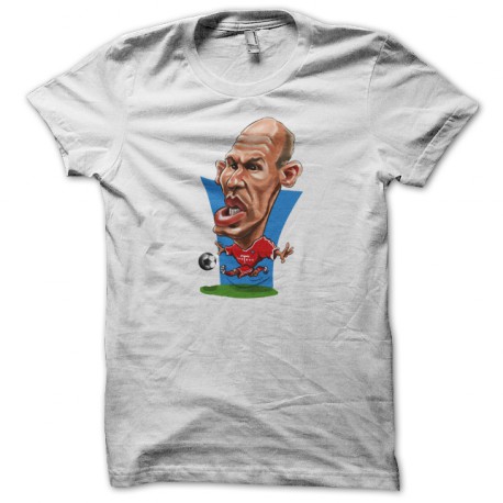 camisa de Arjen Robben caricatura en blanco