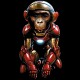 monkey shirt iron man black